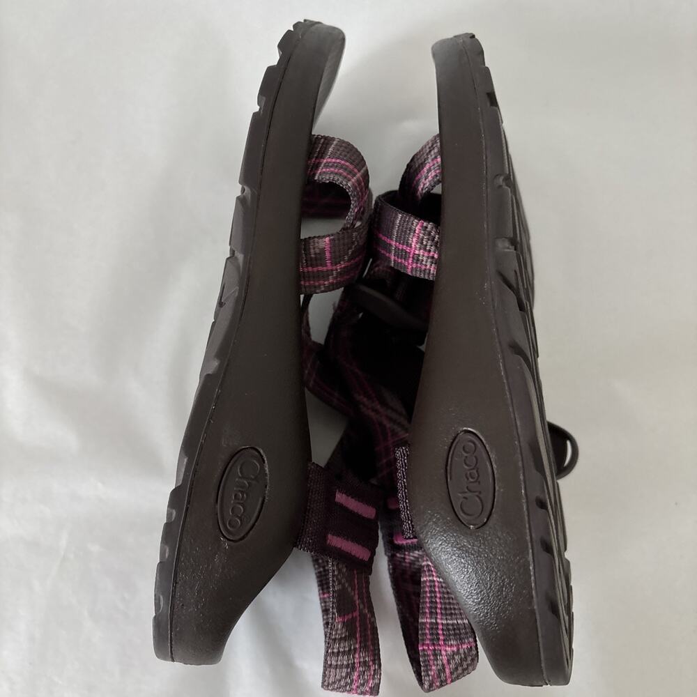 Chaco Z1 Adjustable Strap Classic Sandals Size 6 Beacon Magenta Purple Plaid - Picture 5 of 15